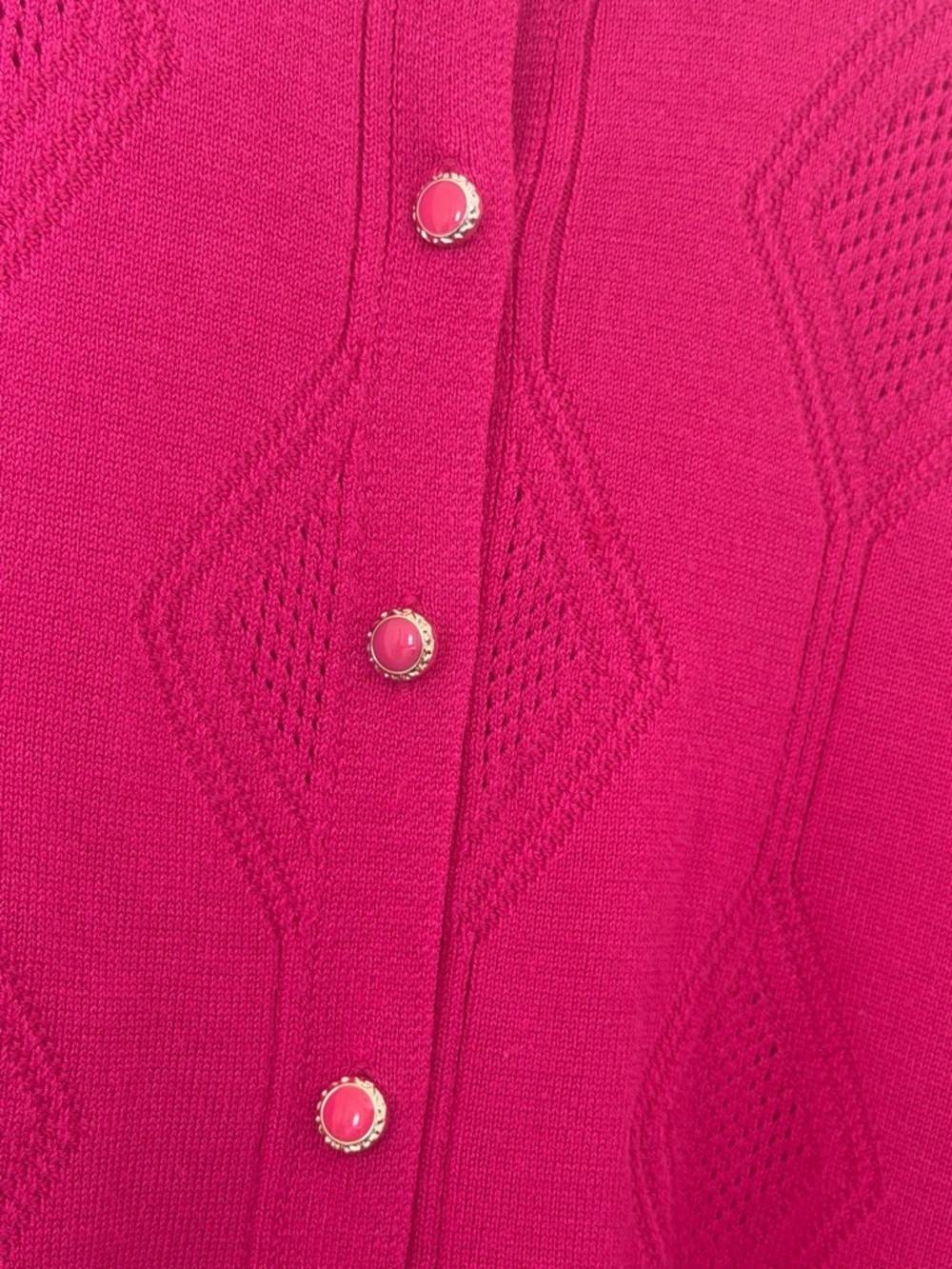 Hot Pink Button Cardigan - Picture 2 of 4